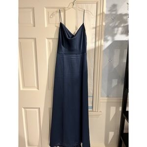 Amsale Chloe Fluid Satin Bridesmaids Dress French Blue